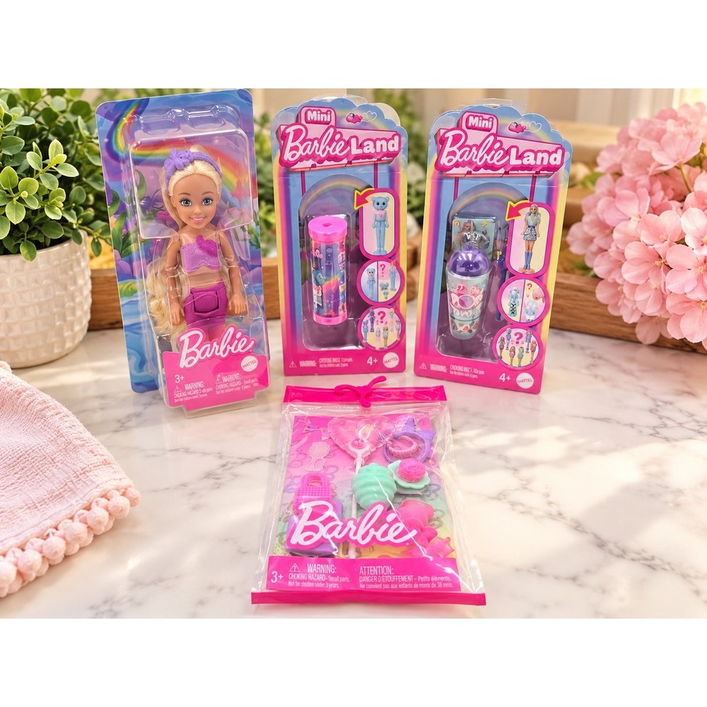 Barbie Mini BarbieLand Doll & Accessories Lot 4pc Y2K Pinkcore Miniature NIP